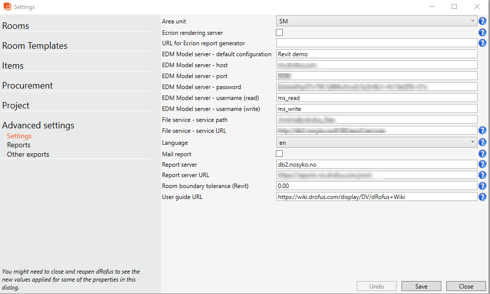 Edit Advanced Settings