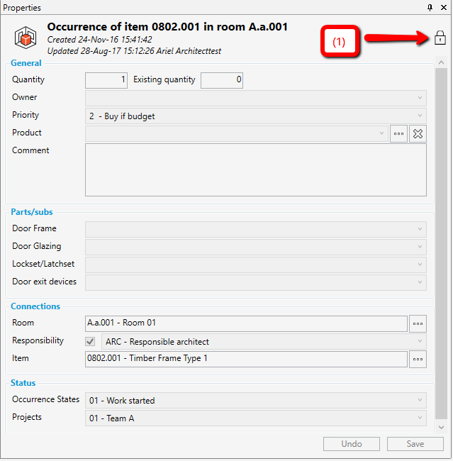 Figure 3 - user tries to open an occurrence where permission is not his, and statuses not his