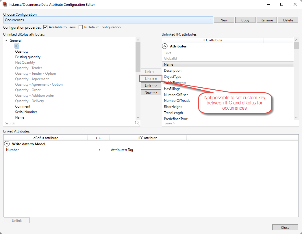 The use of IFC Guid's in the Occurrence configuration