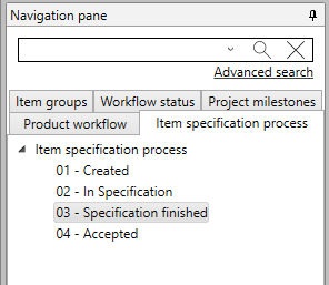 Figure - Navigation pane display of statuses